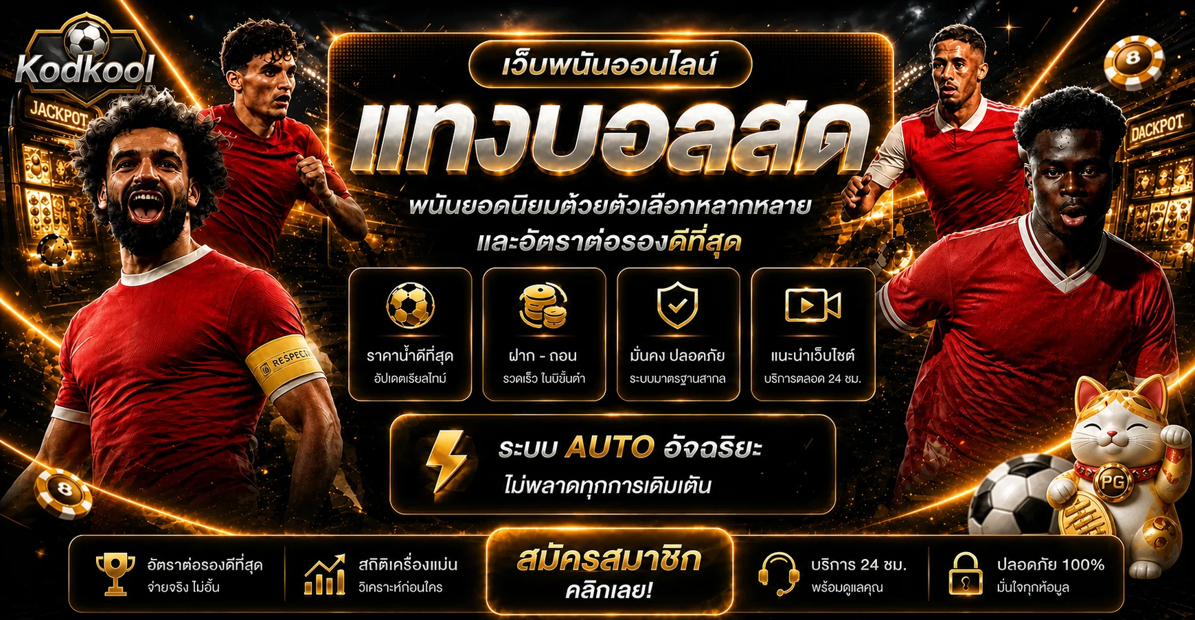 แบนเนอร์ Kodkool สล็อตเว็บตรงและคาสิโนออนไลน์