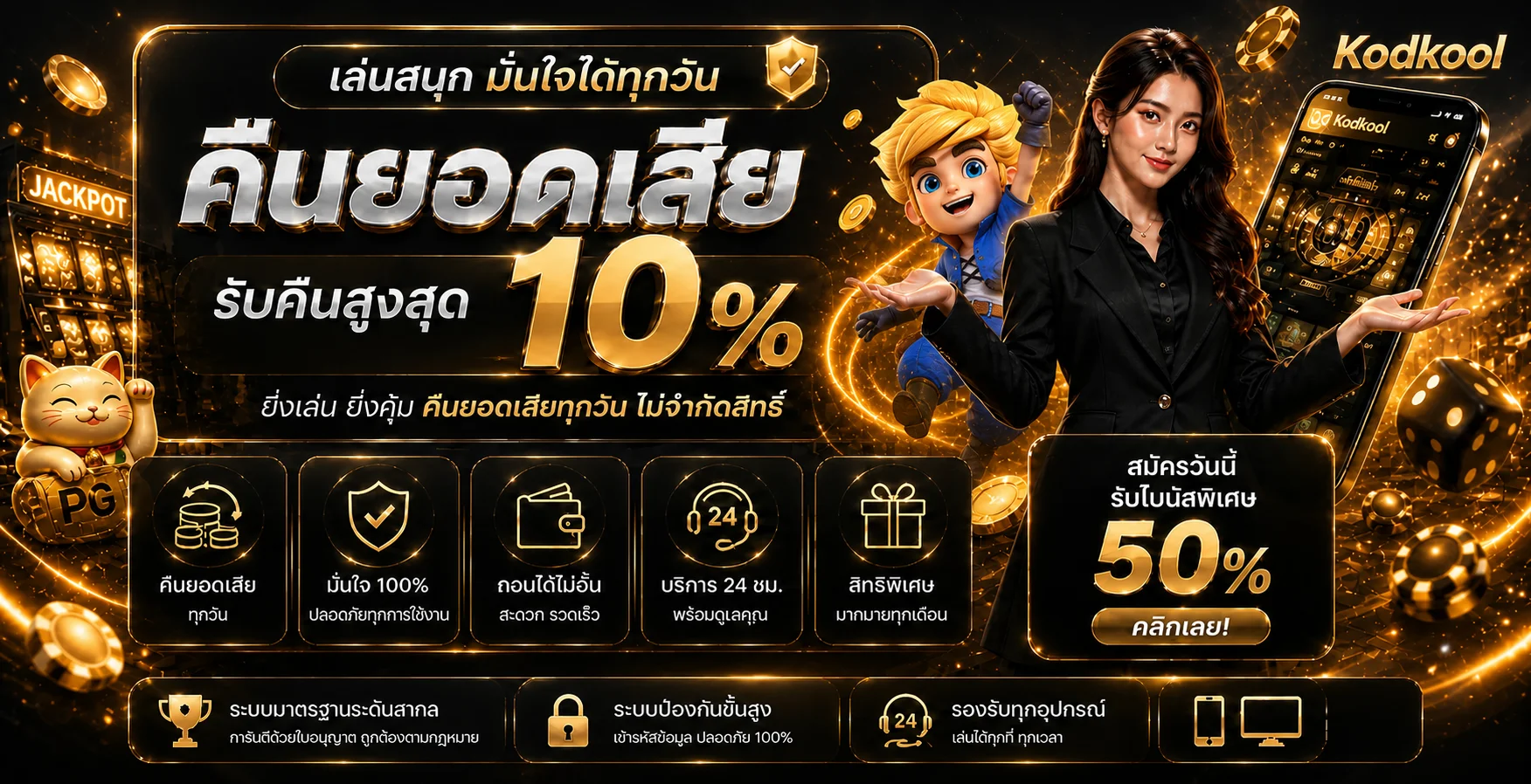 Kodkool สล็อตเว็บตรง ทางเข้าและคาสิโนออนไลน์
